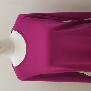 Women's St. John's Bay Long Sleeve Fushia Minimalist T-Shirt, Size Extra Large